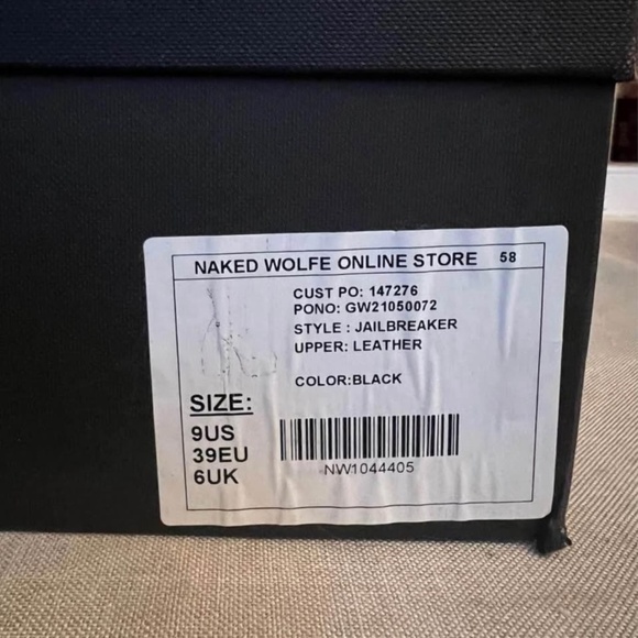 NAKED WOLFE JAILBREAKER PLATFORM BLACK LEATHER BOOTS SZ 9 - Picture 4 of 5